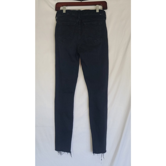 Mother Black Guilty As Sin Women's Looker Ankle Fray Jeans US 25 - Picture 7 of 9